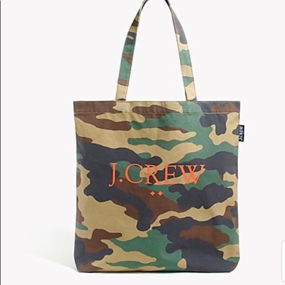 J. Crew Camouflage Logo Cotton Everyday Tote